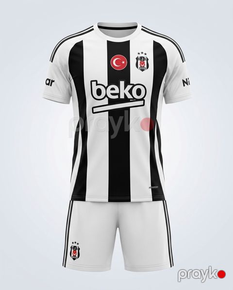 İdman kostyumu azarkeşlər üçün VZYN098 Beşiktaş JK 2024/25, poliester, ağ, ölçü XL — Bakı