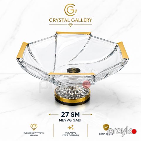 Meyvə qabı Crystal Gallery, Dairə, Şüşə, 1 bölmə — Bakı