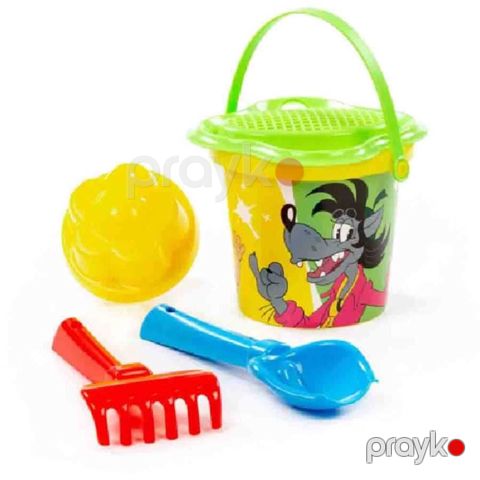 Oyuncaq qum vedrəsi dəsti, vedrə, kürək, dirək və qəlib, 3+ yaş, plastik, rəngarəng - YT-83227 — Bakı