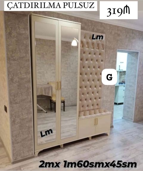 Dəhliz üçün çoxfunksiyalı dolab-komod dəsti Ölçülər: 2 m x 1 m 60 sm — ucuz.mebel — Hallway furniture