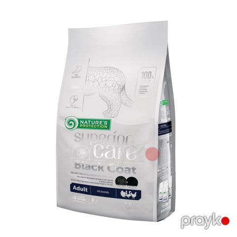 Balanslaşdırılmış tam rasion quru yem Nature's Protection Superior Care Dark Coat Poultry, bütün cins yetkin itlər üçün, quş əti ilə, 1.5 kq — Bakı