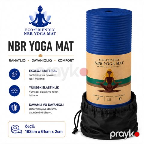 NBR Yoqa Matı Göy, Daşıma Çantası ilə — Bakı