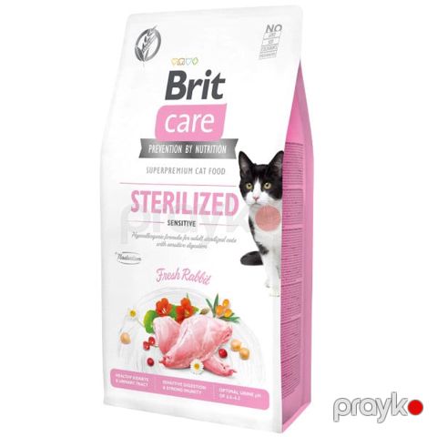 Quru yem Brit Care Grain-Free Sterilized Sensitive yetkin pişiklər üçün, dovşan ilə, 1 kq — Bakı