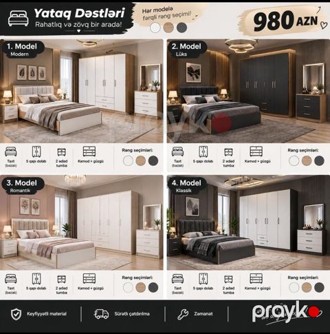 Yataq Dəstləri – Rahatlıq və zövq bir arada 4 model seçimi: 1. Model — Bakı