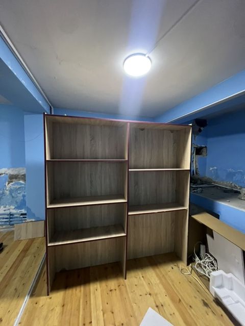 MDF kitab rəfi / vitrin tipli açıq rəf sistemi - Material: laminatlı — Bakı
