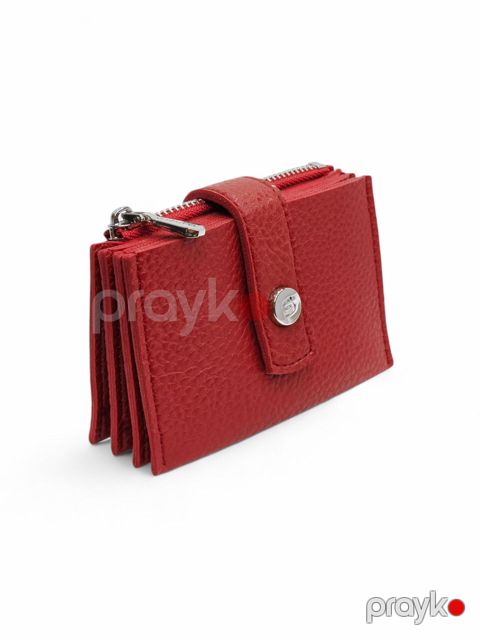 Portmone Saralyn KB-117, poliuretan, qırmızı, 7 sm — Bakı
