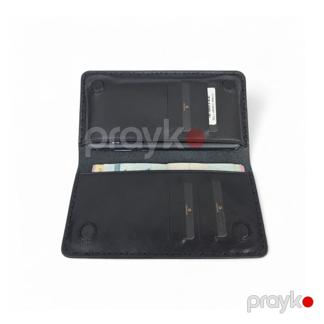 Portmone Grande, qara, təbii dəri, 9 sm — Mallar, Bakı (3)