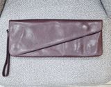 Qadın dəri clutch/çanta – tünd qəhvəyi - Material: yumşaq dəri — Lala