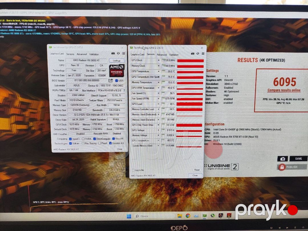 Video kart Asus RX 5600XT Rog Strix 6GB — Kompüterlər və noutbuklar, Bakı (5)