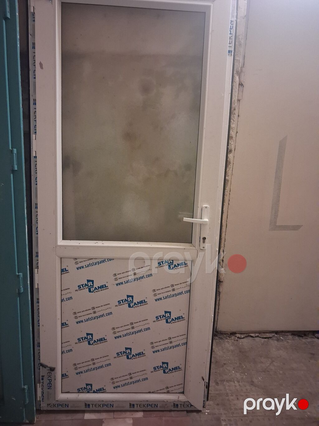PVC giriş/qapı bloku - Material: Ağ rəngli PVC (profil üzərində — Pəncərələr, qapılar, balkonlar, Bakı (3)