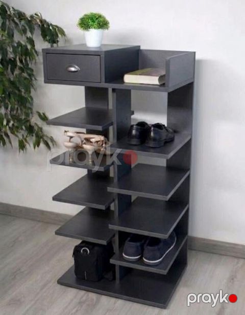 Ayaqqabı üçün tumba MB13, laminat, antrasit, 125x50x35 sm — Bakı
