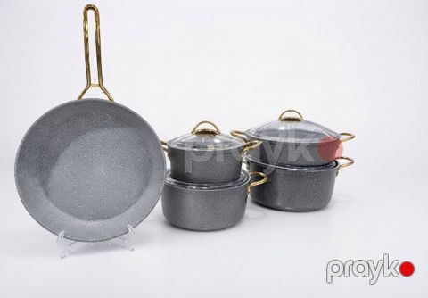 Yemək hazırlanması üçün qab-qacaq dəsti No brand, Dəst, Qranit, 20 sm/24 sm/28 sm, Qazan/Qapaq — Bakı