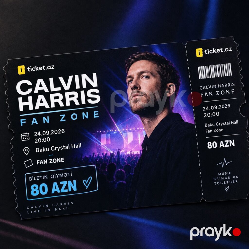 Məhsul: Calvin Harris konsertinə bilet Tədbir: - Tarix və saat — Digər, Bakı (2)