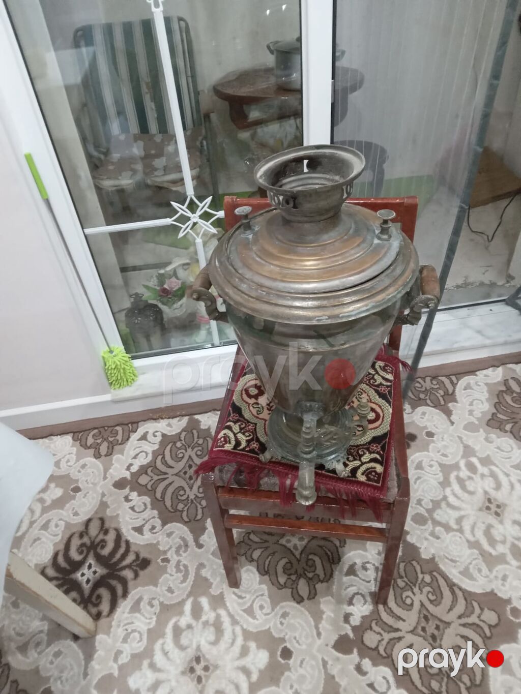 Məhsul: Köhnə tip kömür işləyən samovar Təsvir: - Material: Latun — Samovarlar, Bakı (4)