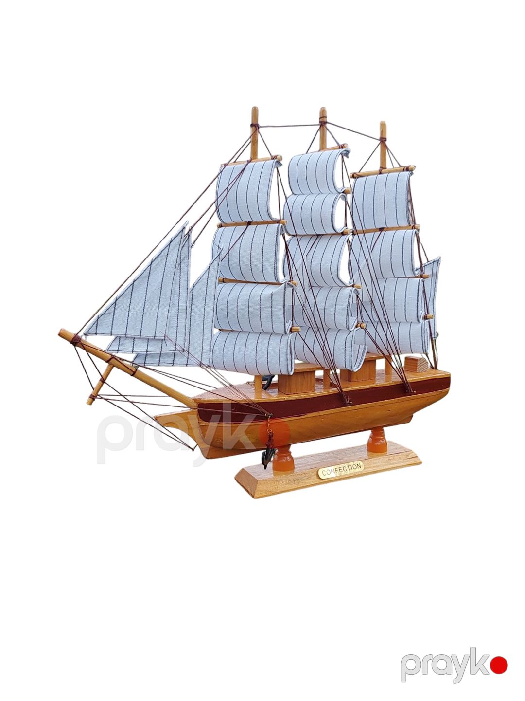 Gəmi maketi F35-ag-348, taxta/parça, ağ/qəhvəyi, 39x6x35 sm — Mallar, Bakı (2)