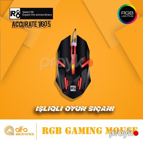 İşıqlı oyun siçanı "R8 Accurate 1602L" — Bakı