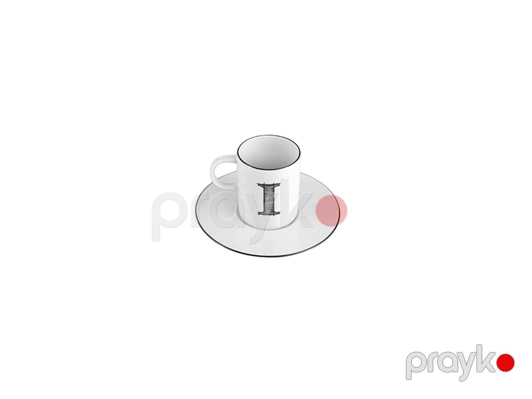 Qəhvə cütü Porland Letter I 04A+P021898, ağ, 85 ml — Mallar, Bakı (2)