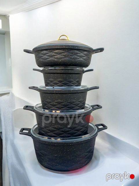 Yemək bişirmək üçün dəst SAAS-M-132139199, qranit 4 mm, qara, 10 parça — Bakı