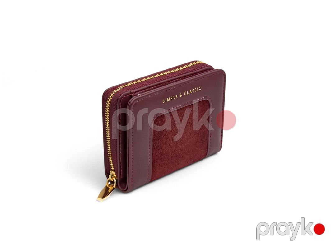 Portmone Yadas, tünd qırmızı, poliuretan, 9x12 sm — Mallar, Bakı (2)
