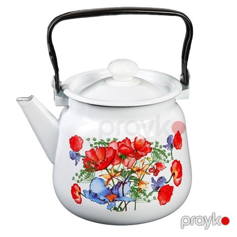 Su qaynatmaq üçün çaydan "СтальЭмаль" С2716.3*95, 3500 ml, minalanmış polad, ağ — Bakı