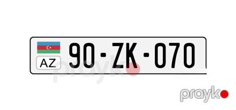 Avtomobil qeydiyyat nişanı - 90-ZK-070 — Bakı