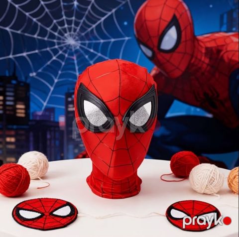 Spiderman temalı maska - Tam üz örtən Spiderman maskası: qırmızı tor — Bakı