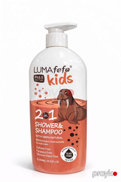 Uşaq şampunu və duş geli LUMAfofo Kids 2in1, Shower & Shampoo, 850 ml — Bakı