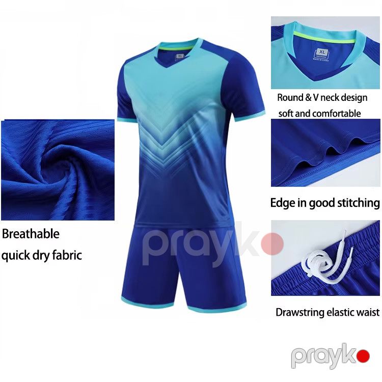 Futbol forması VC_2428841, polyester, göy, ölçü M — Mallar, Bakı (2)