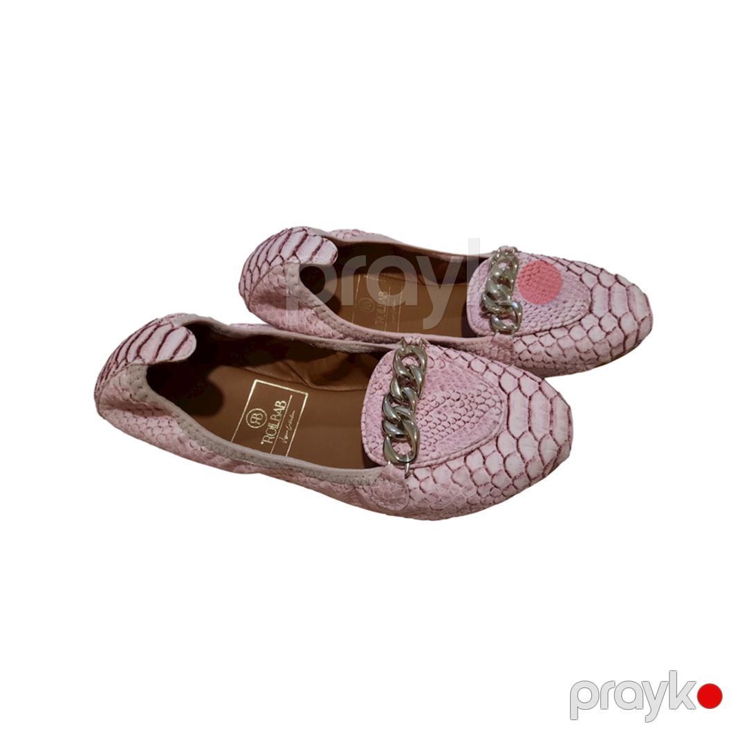 Qadınlar üçün yumru burun baletkalar Rollbab CL2403476, çəhrayı, təbii dəri, ölçü 40 — Mallar, Bakı (2)