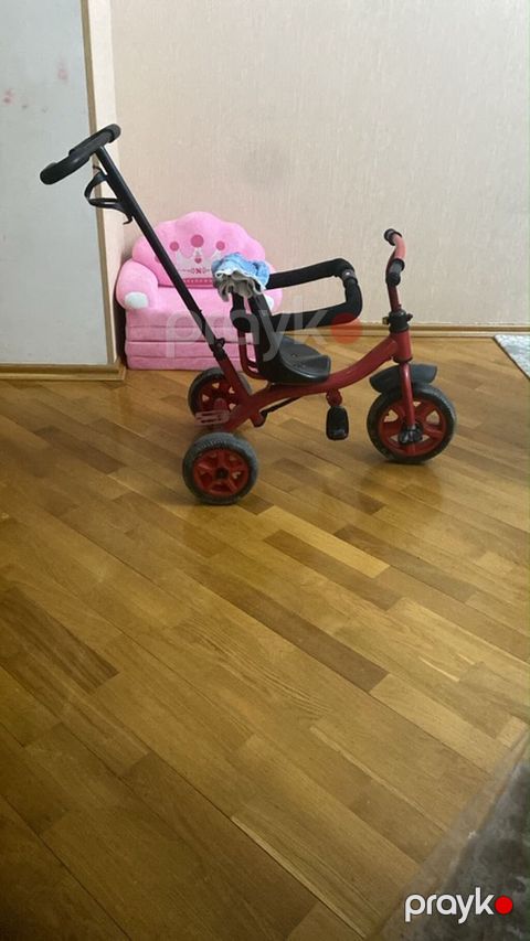 Uşaq üçtəkərli velosipedi – itələmə tutacağı və təhlükəsizlik tutacağı — Bakı