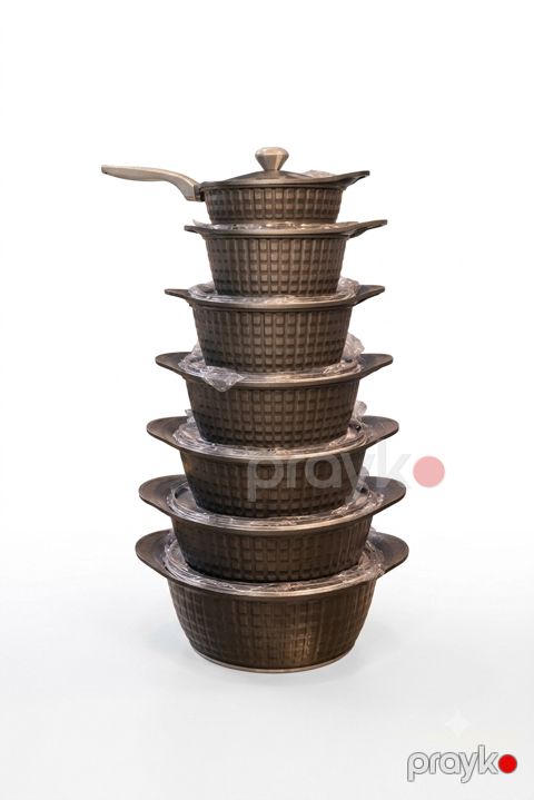 Qazan-tava dəsti Vip Chef, Qranit, 20 sm, 24 sm, 26 sm, 28 sm, 32 sm, qəhvəyi — Bakı