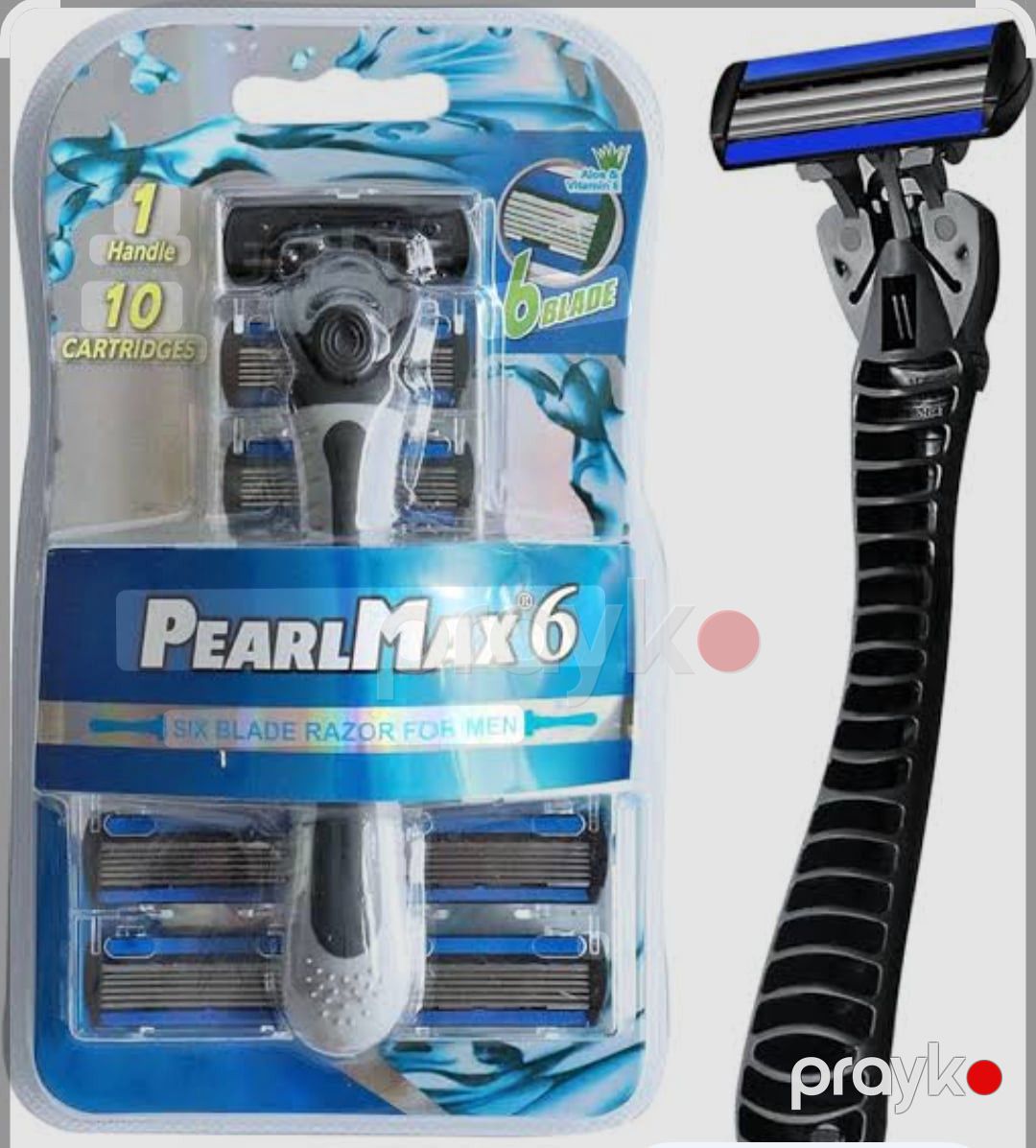 Təraş üçün ülgüc PearlMax 6 Blade Razor for Men, 1 tutacaq + 10 kartriclər — Mallar, Bakı (2)