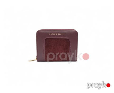 Portmone Yadas, tünd qırmızı, poliuretan, 9x12 sm — Bakı