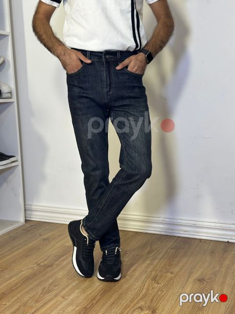 Kişilər üçün düz cins ML_2022, göy, pambıq, ölçü 29 — Bakı