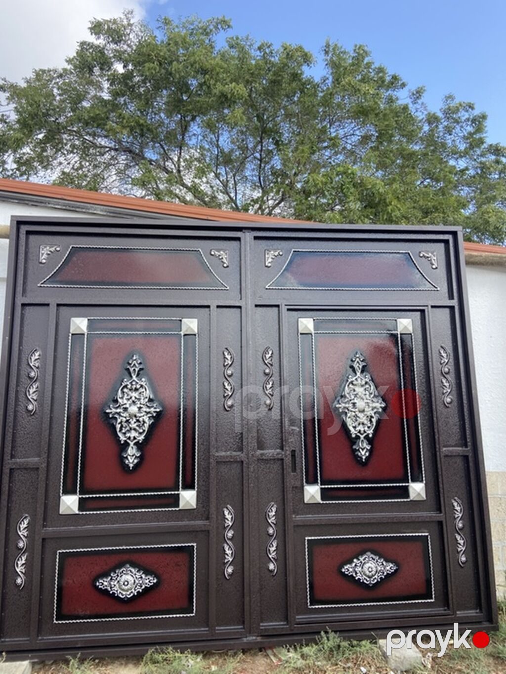 Yeni Dəmir Həyət darvazası, Yana açılan, 3 m, Mexaniki, Qapı ilə, rəng - Qəhvəyi, Kredit var, Ödənişli quraşdırma, Ünvandan götürmə, Ödənişli çatdırılma, Rayonlara çatdırılma — Pəncərələr, qapılar, balkonlar, Digah (2)
