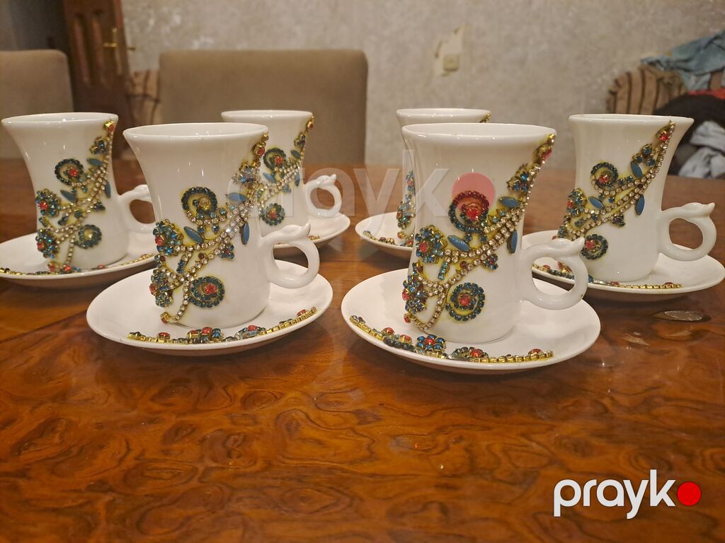 Çay dəsti, rəng - Ağ, Farfor, 6 nəfərlik — Süfrə qabı, Bakı (2)