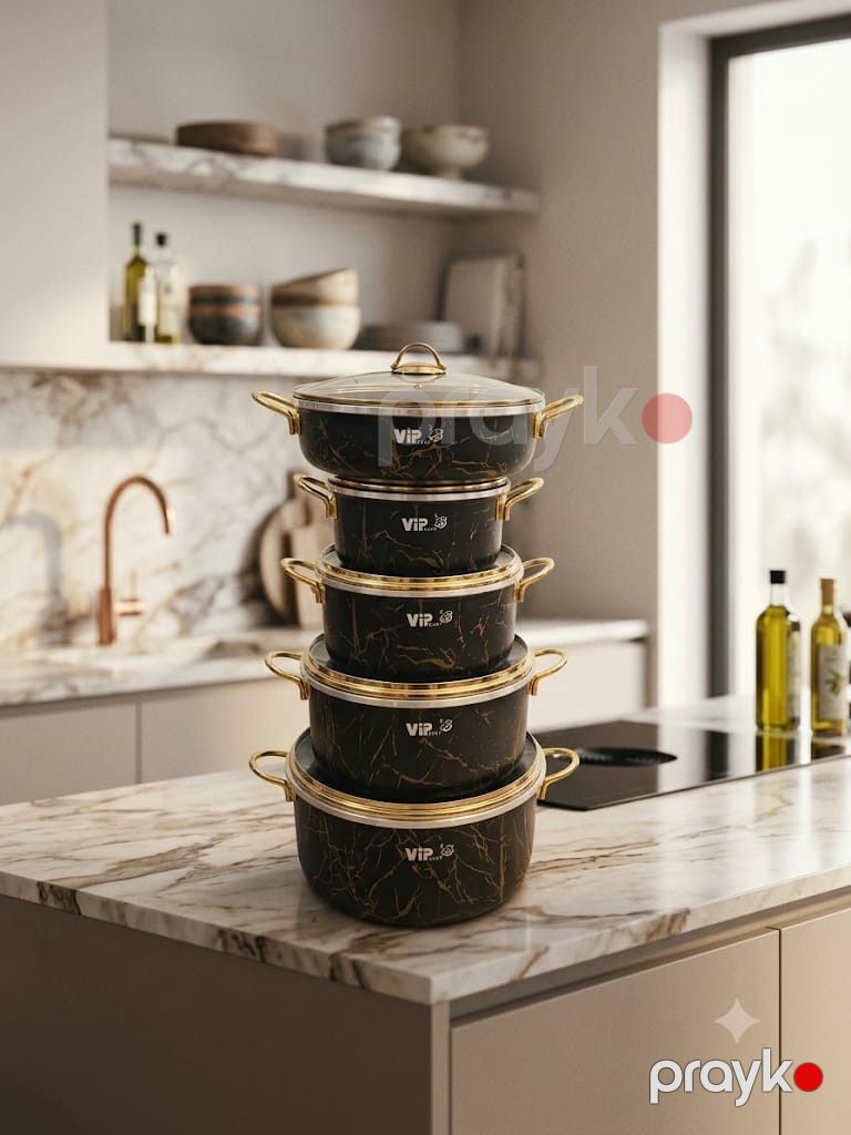 Qab-qacaq dəsti Vip Chef, qranit, qara, 10 parça — Mallar, Bakı (2)