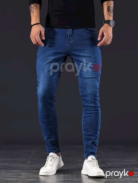 Kişilər üçün dar cins TCS_1046, göy, pambıq, ölçü 33 — Bakı