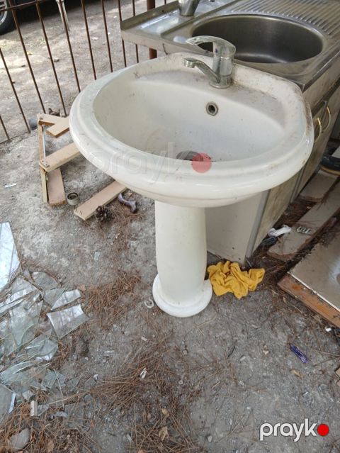 Pedestal tipli vannа otağı lavabosu - Material: keramika - Rəng: ağ — Bakı