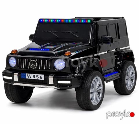 Uşaq elektrik avtomobili, Mercedes 4X4, led işıqlandırma ilə, qara — Bakı