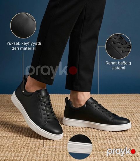 Kişilər üçün kedlər 10840, qara, təbii dəri, ölçü 41 — Bakı