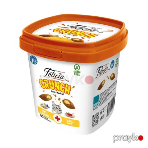 Pişiklər üçün məzə Felicia Feast Crunch Anti-Hairball, mədədə yığılan tük üçün, 100 q — Bakı