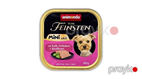 Nəm yem Animonda Vom Feinsten Mini Adult with Veal, Ham and Basil, 100 q — Bakı