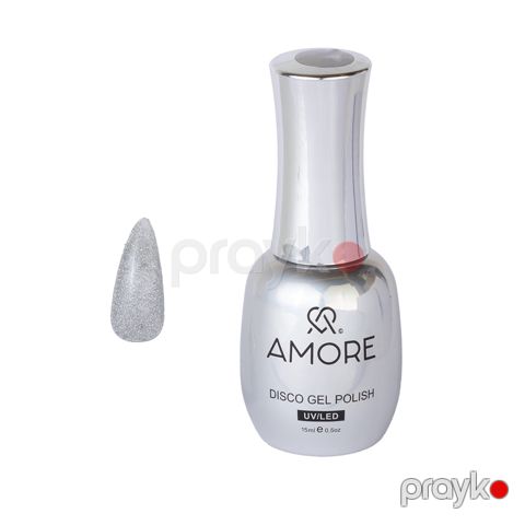 Dırnaqlar üçün gel-lak Amore Disco Gel Polish 01, boz, 15 ml — Bakı