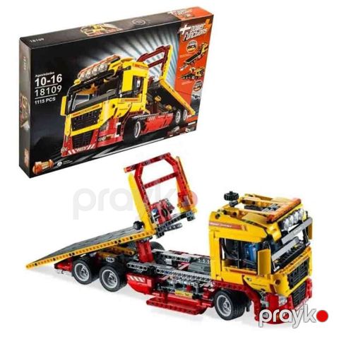 Konstruktor Lego Technic 18109, treyleri qaldırıb endirən mexanizm, açılan kabina və detallar, elektrik mühərriki ilə hərəkət funksiyası, 10-16+ yaş - LT18109 — Bakı