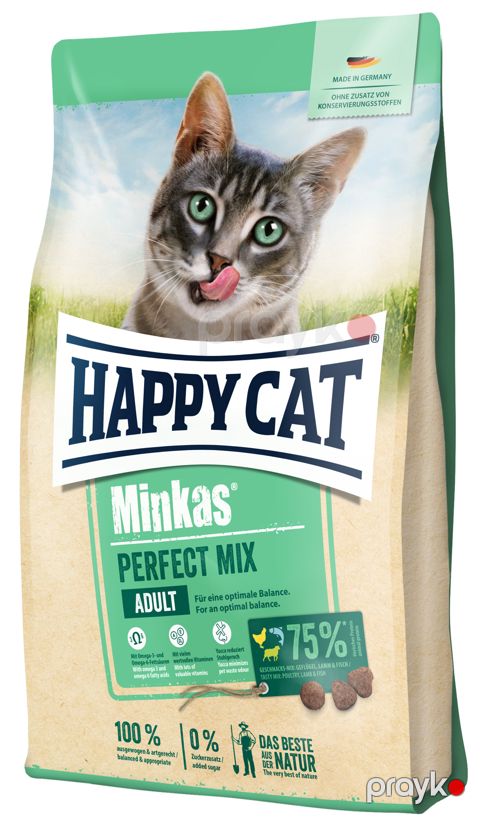 Quru yem Happy Cat Minkas Perfect Mix, quş, balıq, quzu əti ilə 1 kq — Bakı