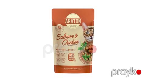 Araton Adult Cats All Breed with Salmon and Chicken 85 g — Bakı