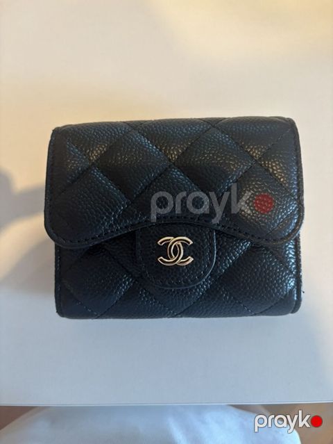 Chanel klassik qabarıq tikişli kiçik pulqabı - Rəng: qara, qızılı — Bakı