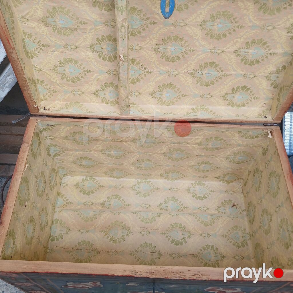 Əl naxışlı taxta sandıq - Material: bərk ağac - Üst və ön hissə: əl — Pul qutusunun və şkatulyalar, Digah (4)