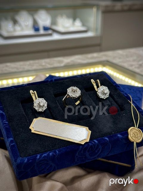 Bijuteriya dəsti qadınlar üçün HJ24, sırğa və üzük, paslanmayan polad — Bakı